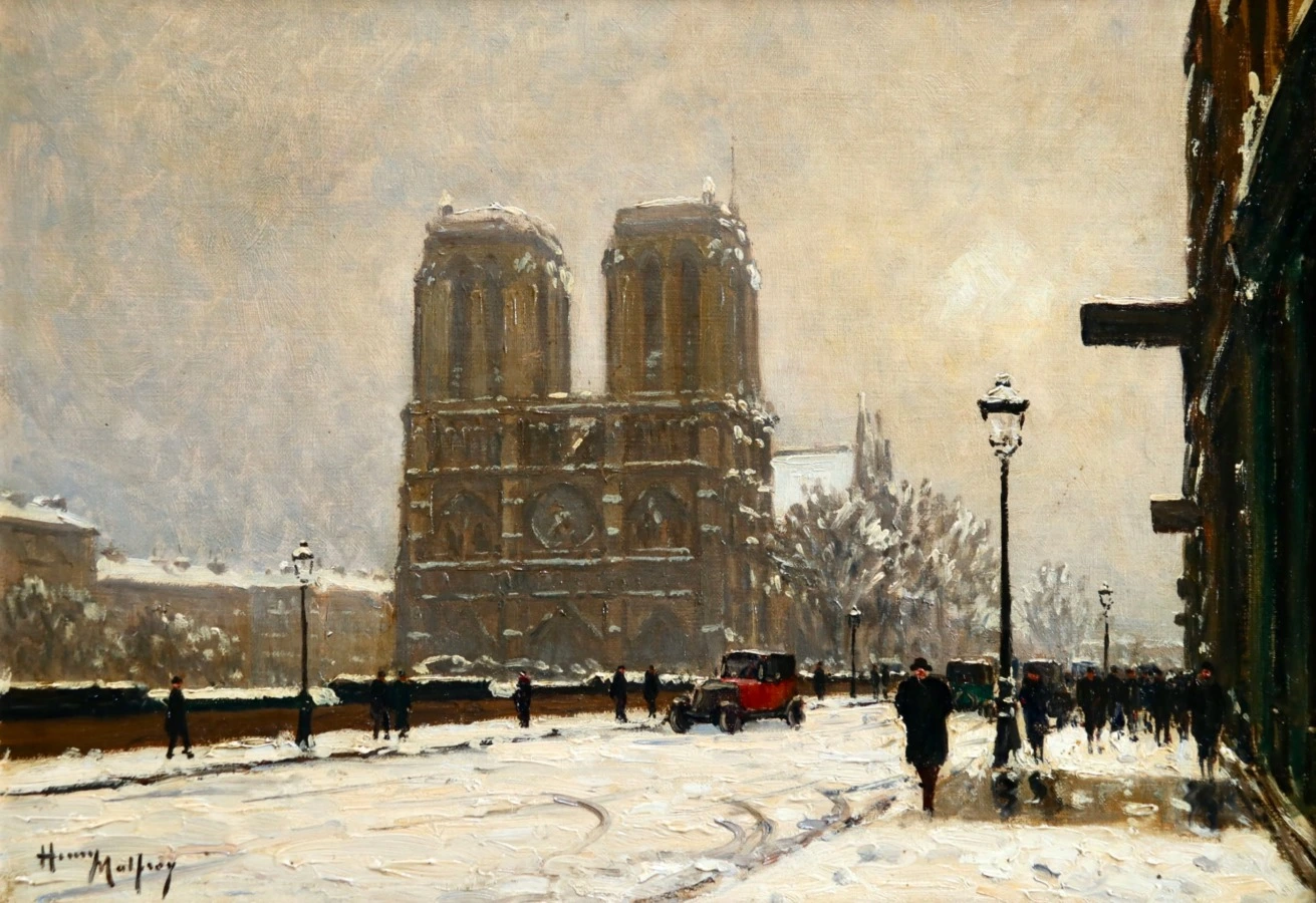 Notre Dame sur la neige – Paris - Buy Fine Paintings Online