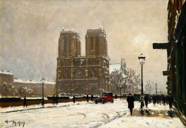 Notre Dame sur la neige – Paris - Buy Fine Paintings Online