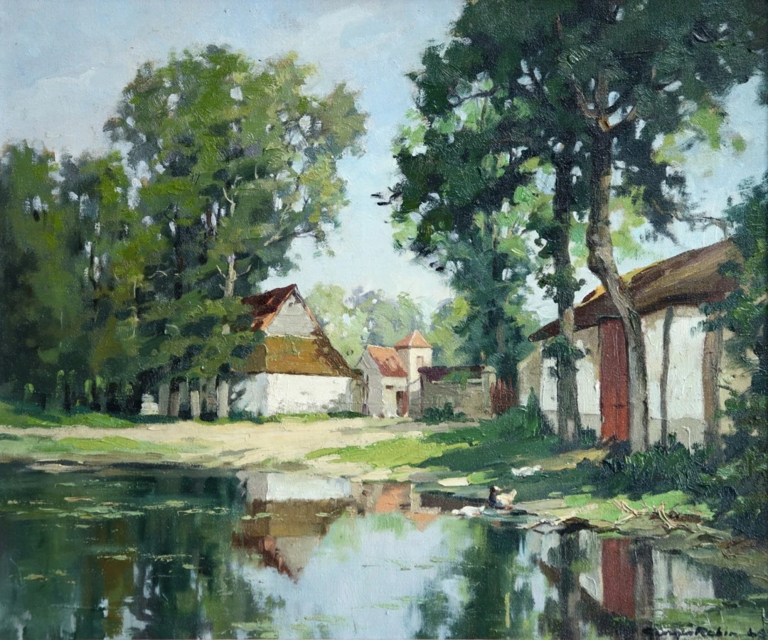 La ferme et la mare pres de Berck-sur-Mer - Buy Fine Paintings Online