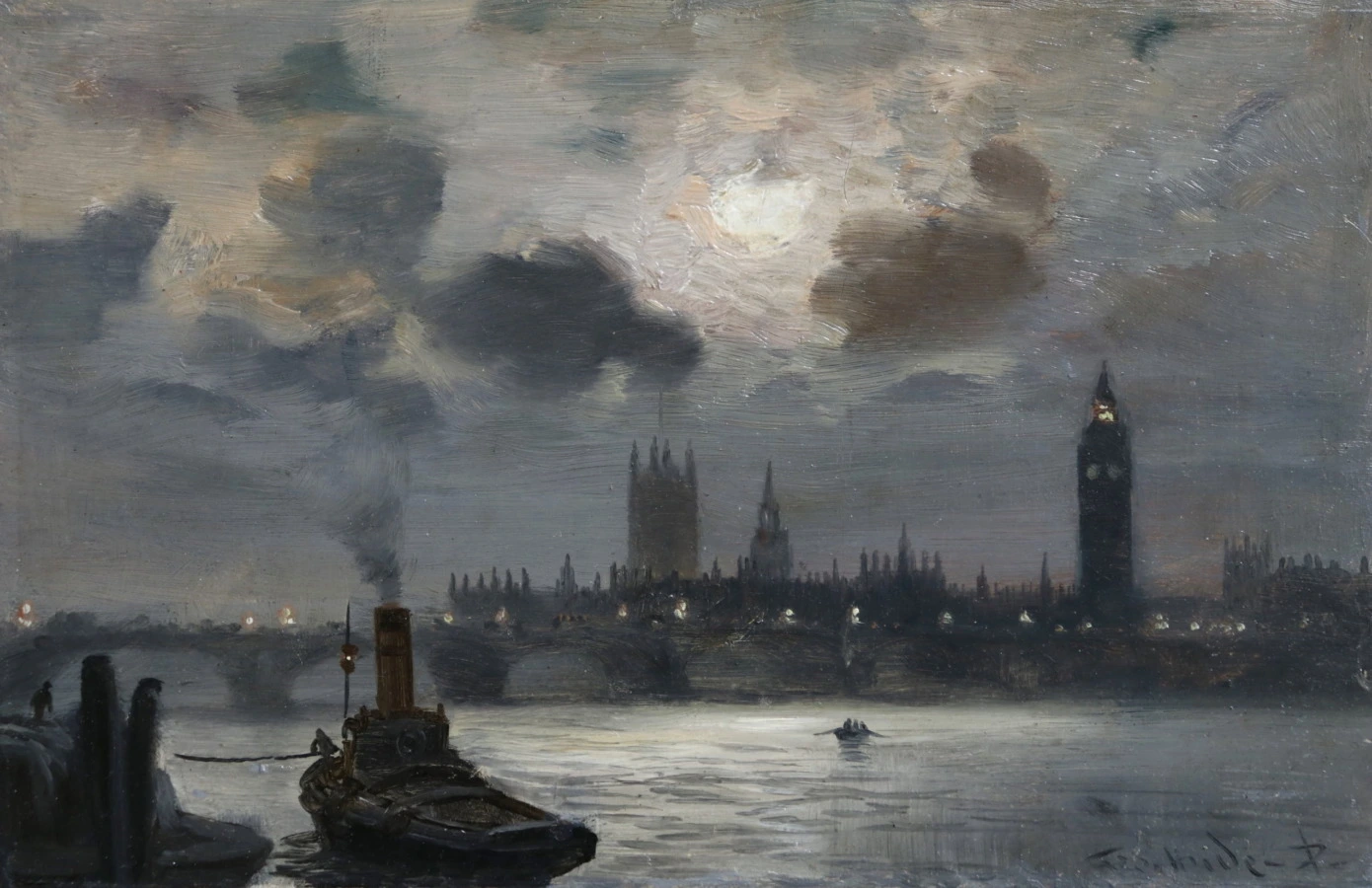 Westminster – Moonlight - Buy Fine Paintings Online