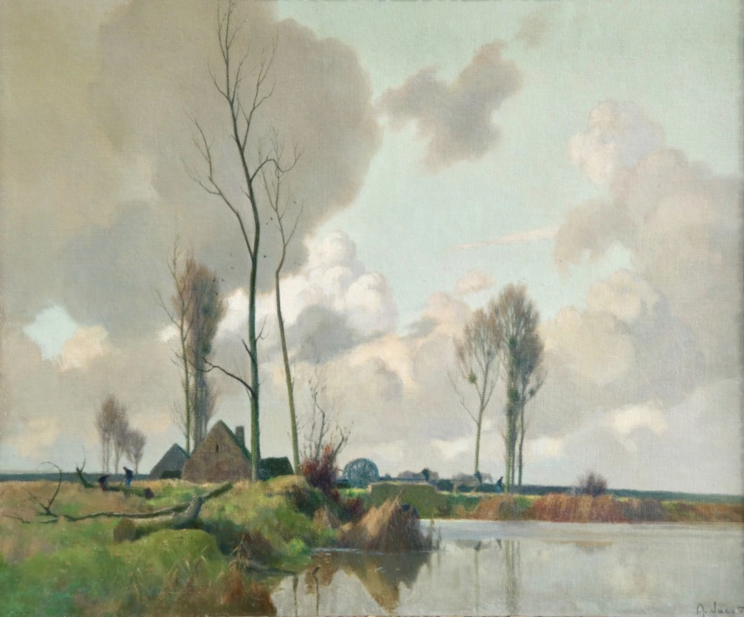 Eclaircie Sur Le Marais – Environs D’Amiens - Buy Fine Paintings Online