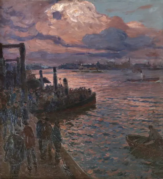 Waiting for the Ferry – Hamburg - Buy Fine Paintings Online