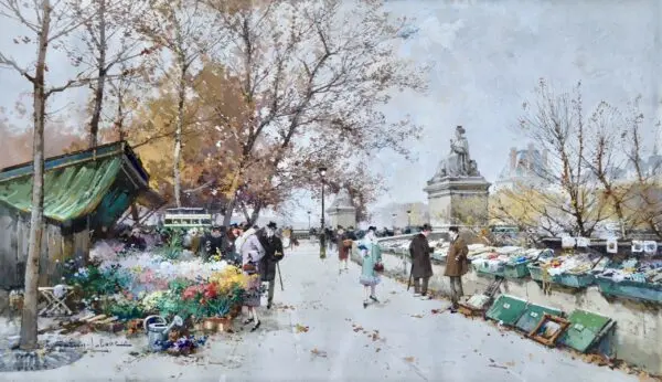 Marche aux Pont Du Carrousel – Paris - Buy Fine Paintings Online