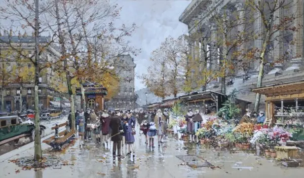 Marche Aux Fleurs – Place de la Madeleine, Paris - Buy Fine Paintings Online