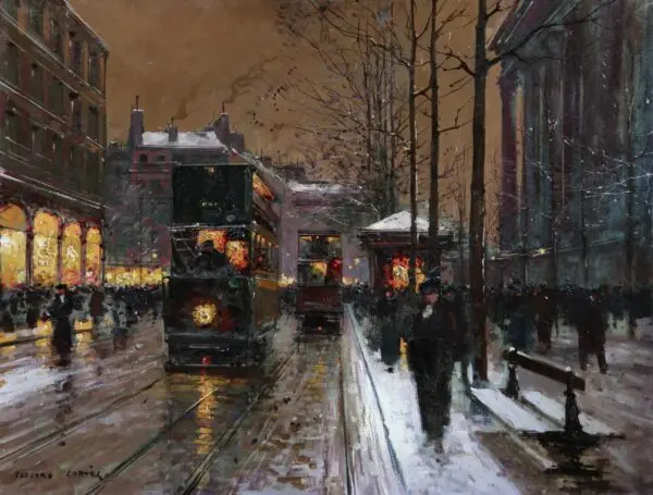 Boulevard de la Madeleine Paris – Nuit - Buy Fine Paintings Online