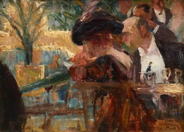 Figures in a Cafe - Buy Fine Paintings Online