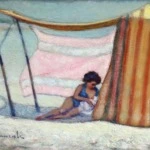 Mere et enfant sur la plage thumbnail