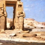 Thebes – Colossi of Memnon – 1874 thumbnail