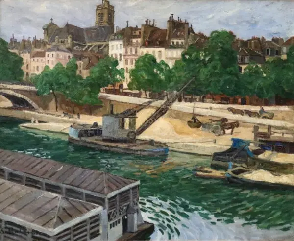 Workers on the Seine – Pont Louis-Philippe - Buy Fine Paintings Online
