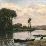 Lavandiere au bord de la rivière thumbnail