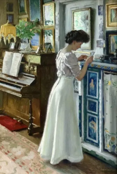 Harriet in the living room at Sofievej - Buy Fine Paintings Online