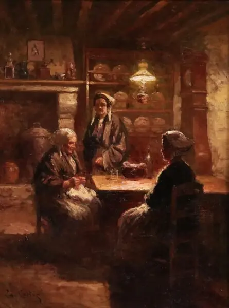 Evening in a Breton Kitchen - Buy Fine Paintings Online