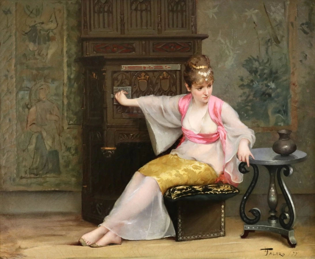 Orientalist Girl in Interior - Buy Fine Paintings Online