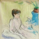 Jeune fille avec des fleurs thumbnail