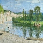 Lavandiere au bord de la riviere thumbnail