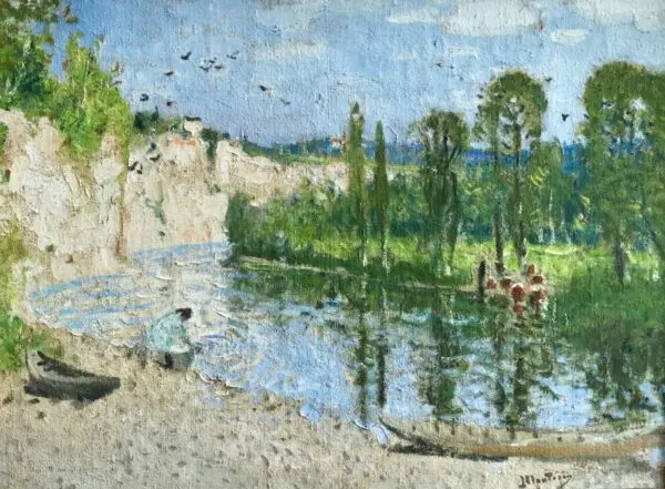 Lavandiere au bord de la riviere - Buy Fine Paintings Online