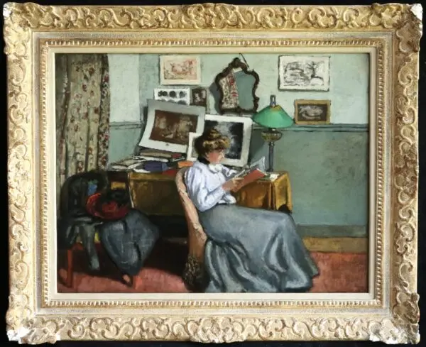 Femme Lisant – The artists wife Malek in an interior - Buy Fine Paintings Online