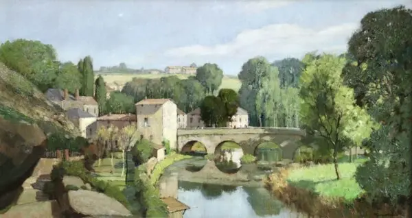 Village on a River - Buy Fine Paintings Online