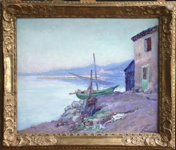 Boat Moored on The Coast - Buy Fine Paintings Online