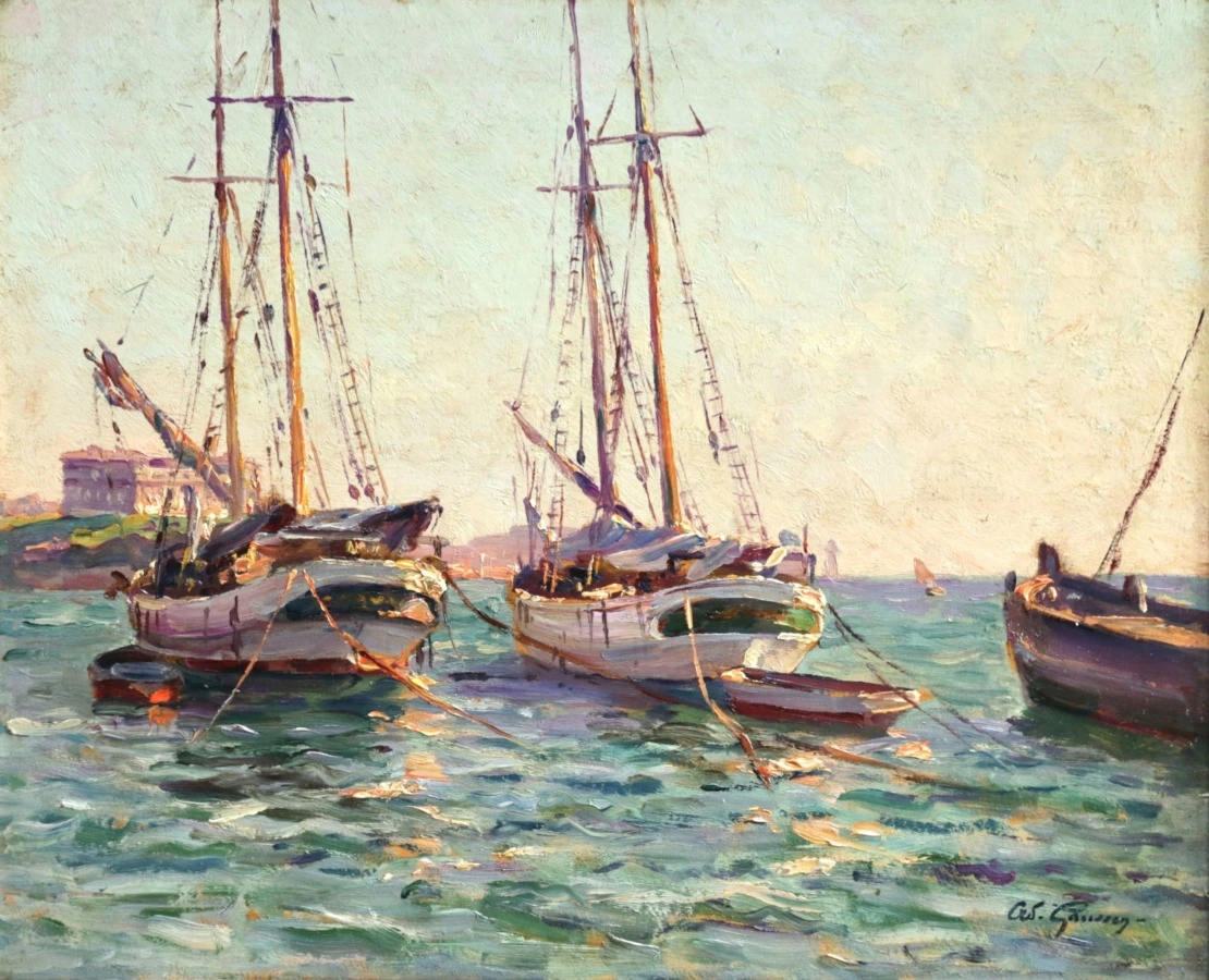 Bateaux à l’ancre – Marseille - Buy Fine Paintings Online
