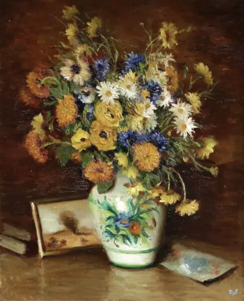 Bleuets anthémise jaunes et blanches - Buy Fine Paintings Online