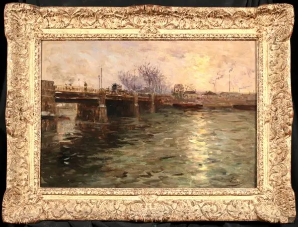 Coucher de soleil sur la seine - Buy Fine Paintings Online