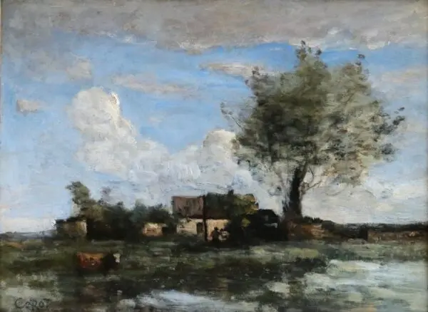 La chaumière au grand saule - Buy Fine Paintings Online