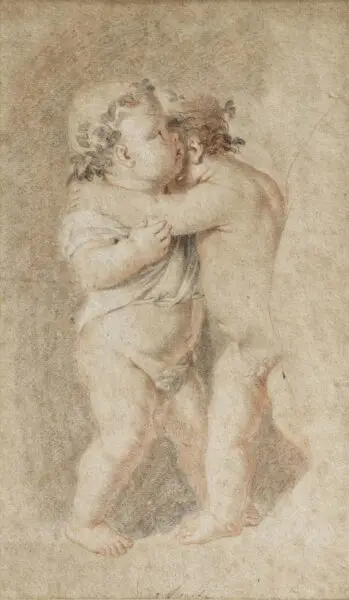 The Infants Christ and Saint John the Baptist Embracing - Buy Fine Paintings Online