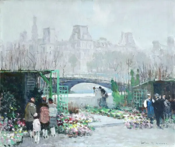 Marche Aux Fleurs – Notre Dame - Buy Fine Paintings Online