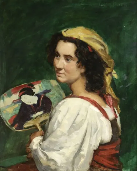 Girl with Japanese Fan - Buy Fine Paintings Online