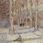 Figures on a Road in Winter thumbnail