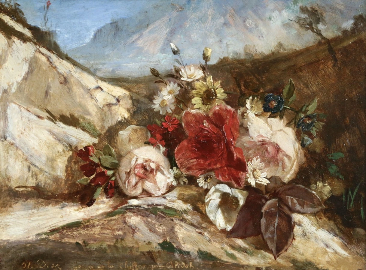 Flowers in a Landscape - Buy Fine Paintings Online