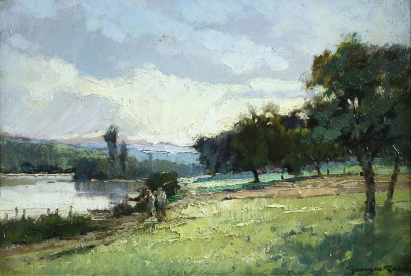 Figures by River - Buy Fine Paintings Online