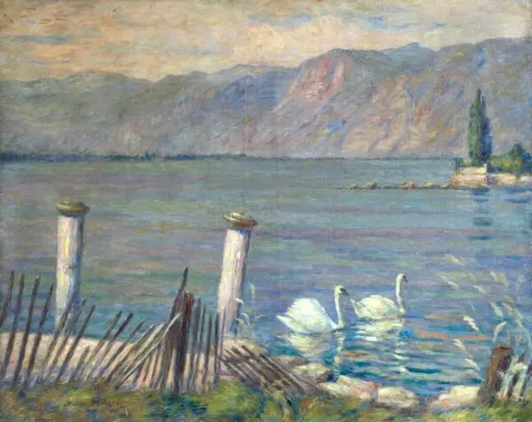 Les Cygnes a Clarens – Montreux - Buy Fine Paintings Online