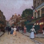 Elegant Figures in a Street – Evening thumbnail