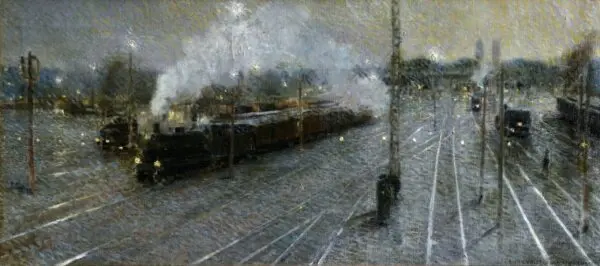Munich Station – Night – 1905 - Buy Fine Paintings Online
