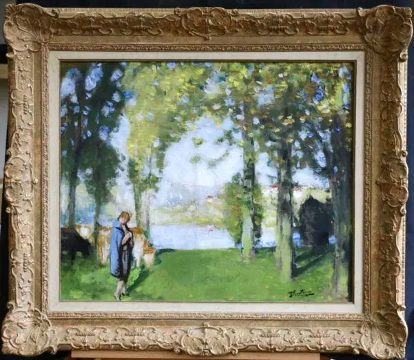 Promnade au bord du lac - Buy Fine Paintings Online