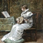 Girl Playing a Theorbo thumbnail