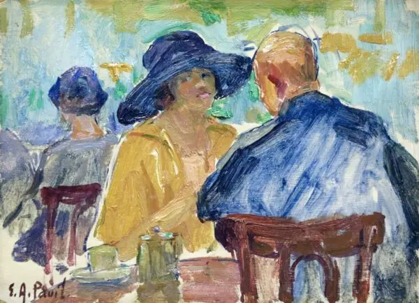 Figures in a Cafe - Buy Fine Paintings Online