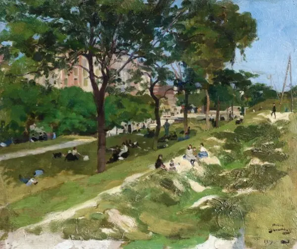 Figures in a Paris Park - Buy Fine Paintings Online