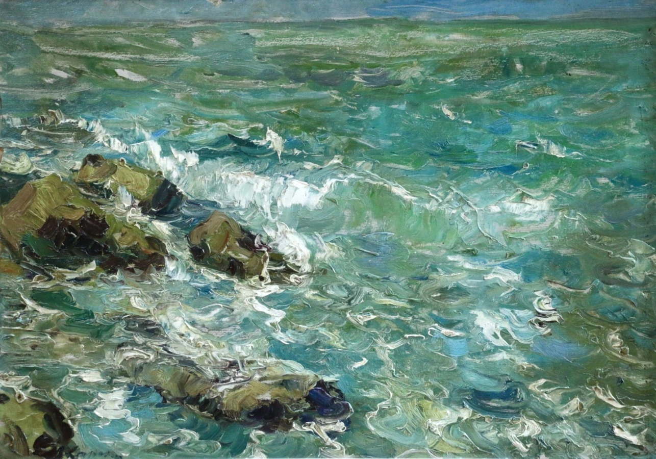 Waves Breaking on Coast - Buy Fine Paintings Online