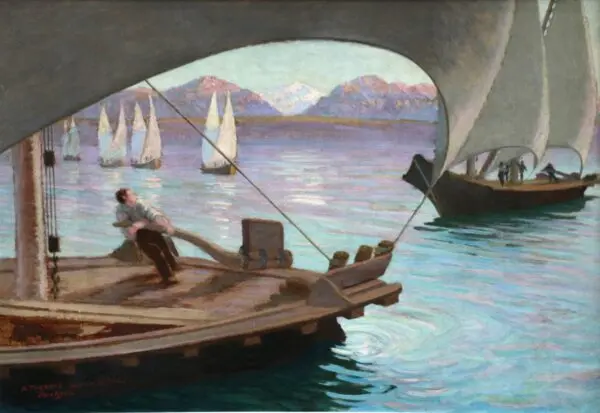 Boats – Lake Neuchatel - Buy Fine Paintings Online