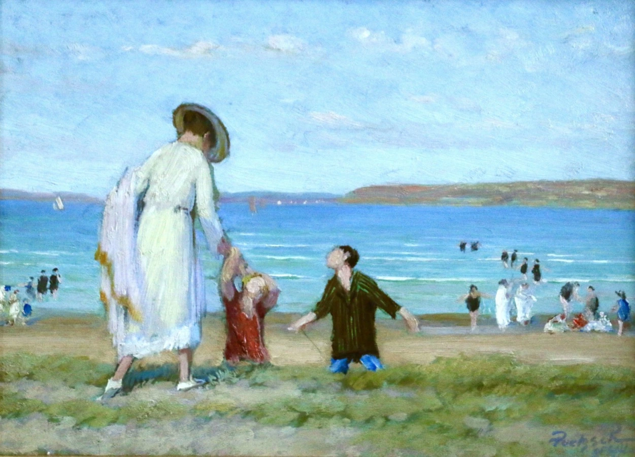 Saint Efflam – Elegant Figures on the Beach - Buy Fine Paintings Online