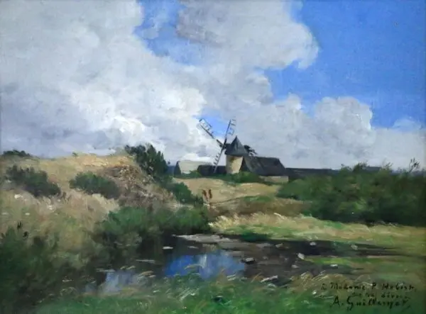 Windmill in Landscape - Buy Fine Paintings Online