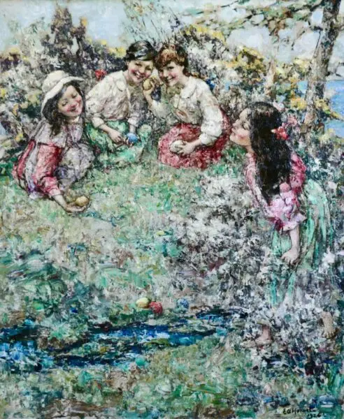 Rolling Easter Eggs - Buy Fine Paintings Online