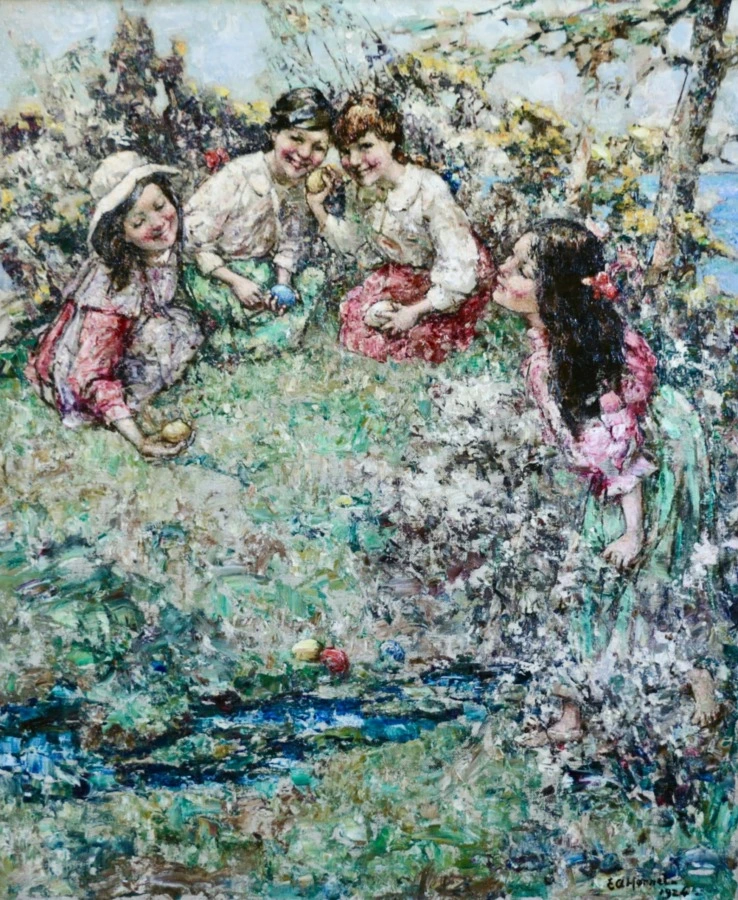 Rolling Easter Eggs - Buy Fine Paintings Online