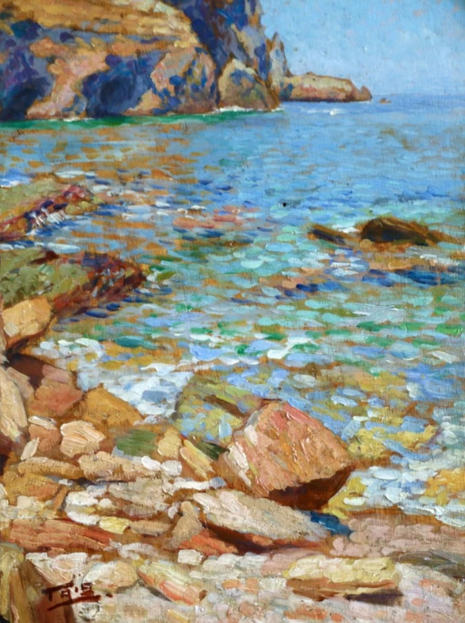 Cliffs & Caves at Saint-Eugene – Northern Algeria - Buy Fine Paintings Online