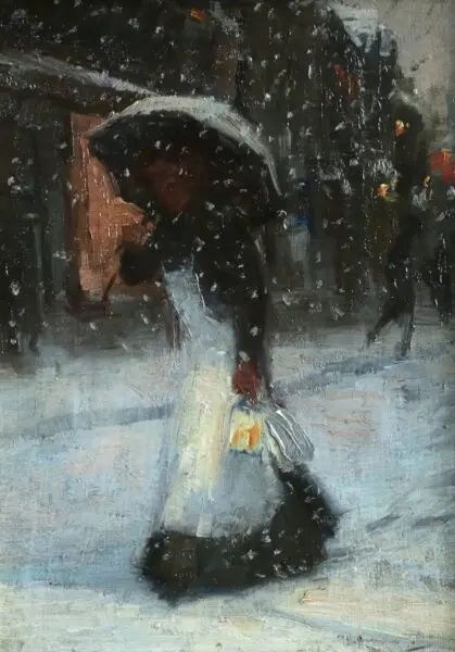 Elegant in the Snow - Buy Fine Paintings Online