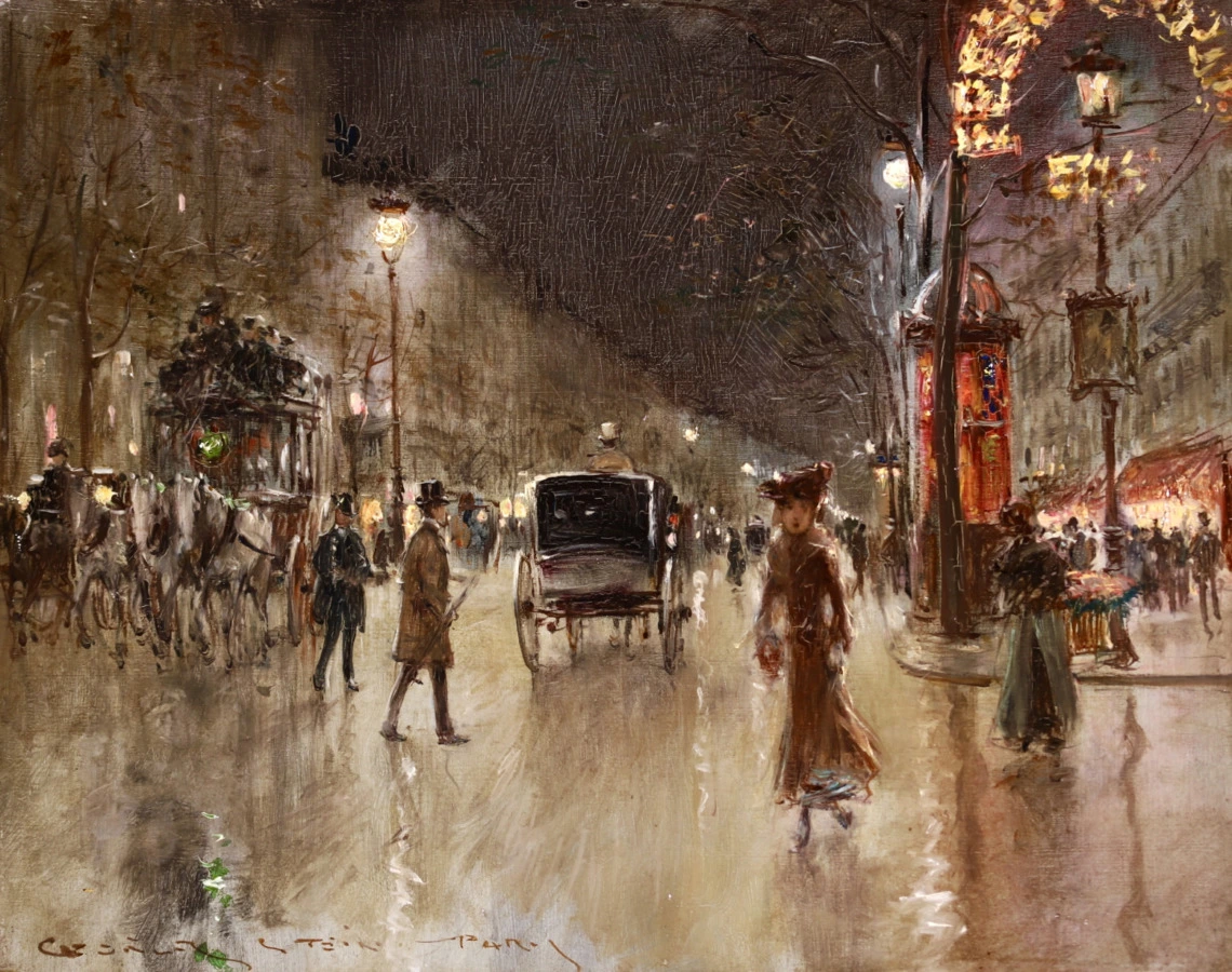 Paris – Grands Boulevards – Moonlight - Buy Fine Paintings Online