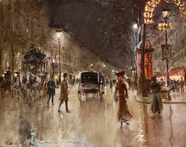 Paris – Grands Boulevards – Moonlight - Buy Fine Paintings Online